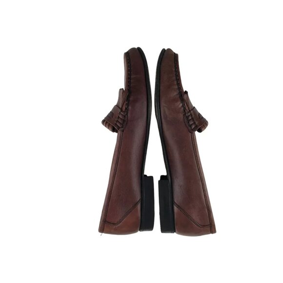 Florsheim Mens Brown Leather Almond Toe‎ Slip on Classic Moccasin Size US 8D - Picture 6 of 9